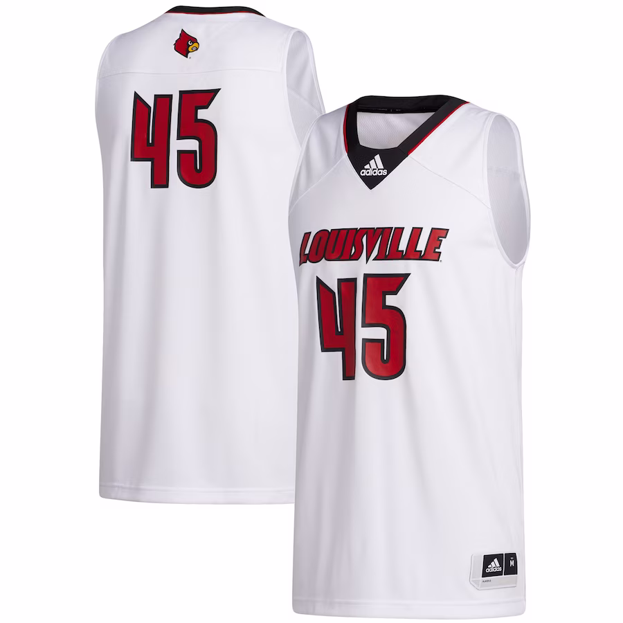 #45 Louisville Cardinals adidas Swingman Jersey - White