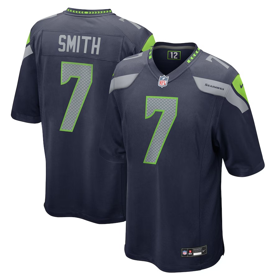 Men's Seattle Seahawks Geno Smith Nike College Navy Team Game Jersey