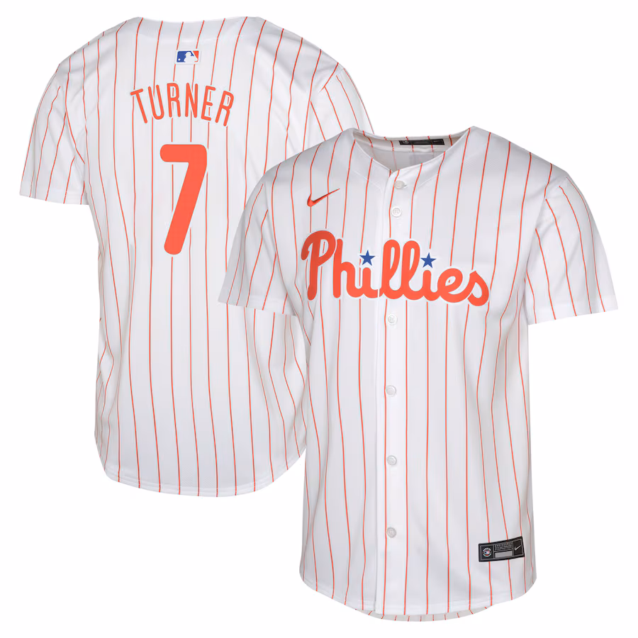 Youth Philadelphia Phillies Trea Turner Nike White Limited Player Jersey