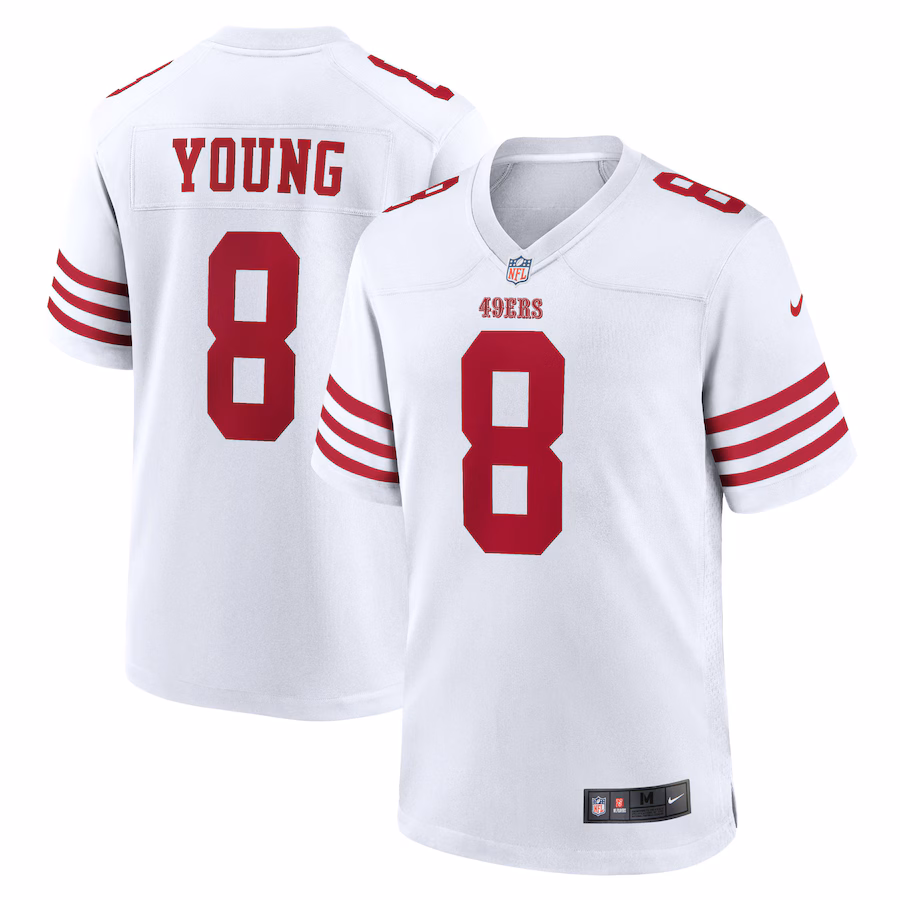Men's San Francisco 49ers Steve Young Nike White Retired Game Player Jersey
