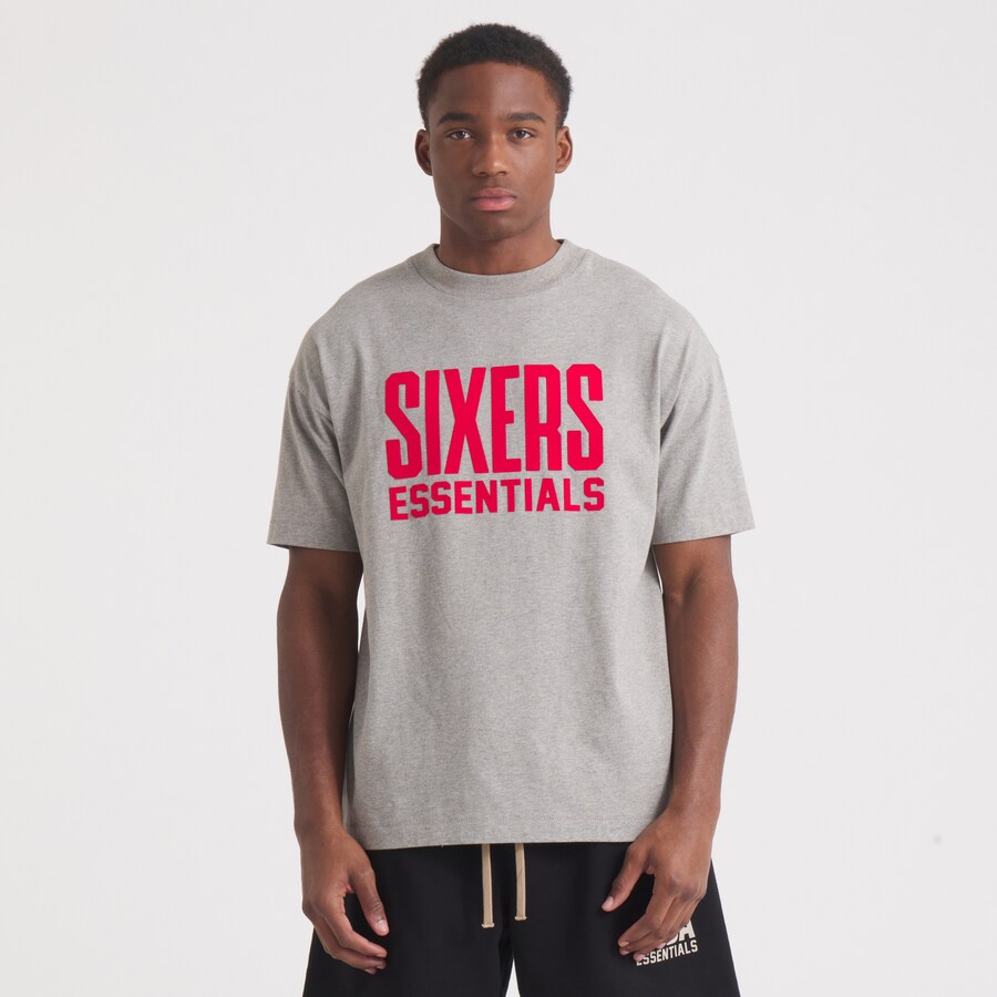 Unisex Philadelphia 76ers Fear of God Gray NBA x ESSENTIALS T-Shirt