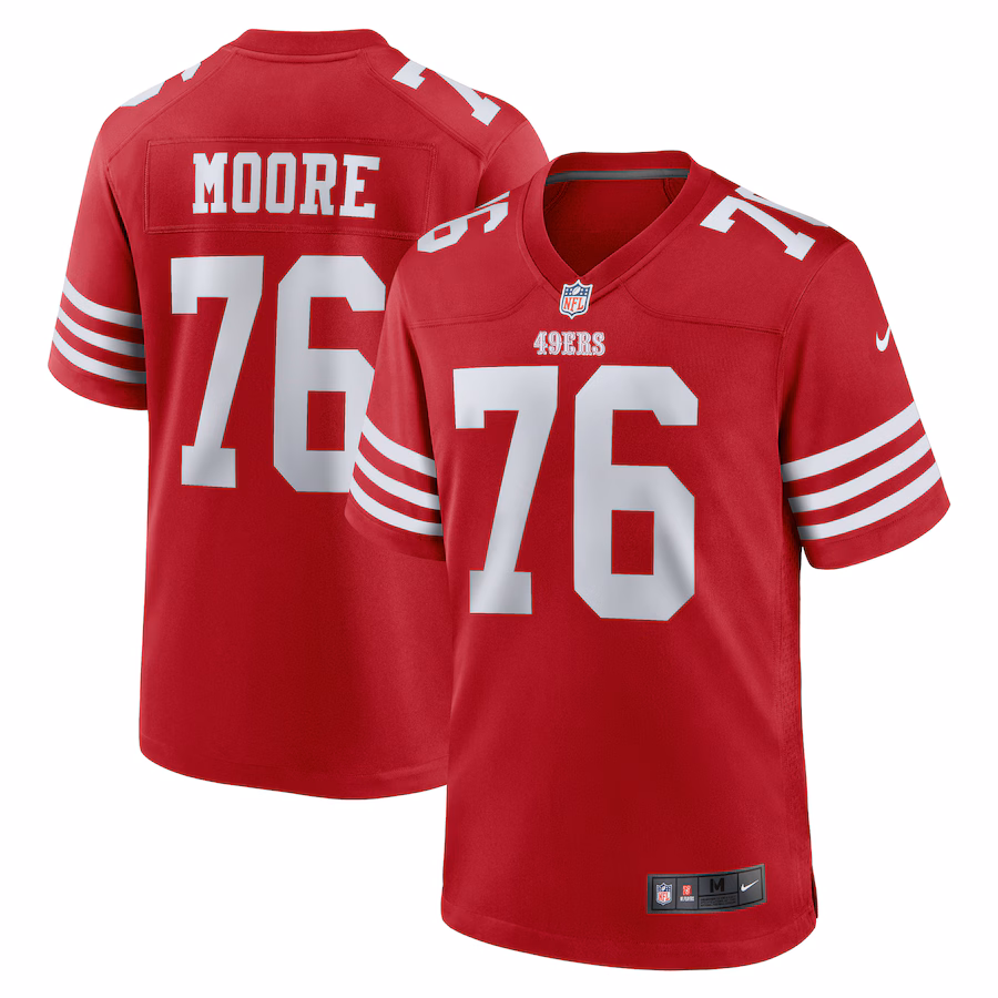 Men's San Francisco 49ers Jaylon Moore Nike Scarlet Game Jersey