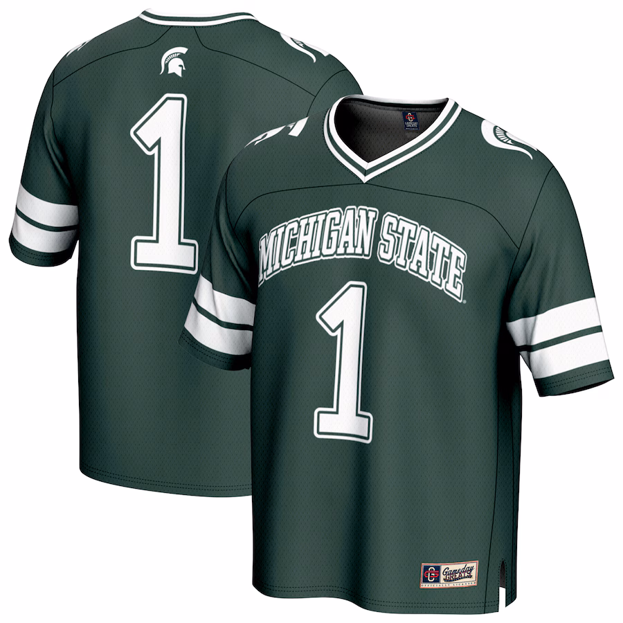 Unisex GameDay Greats #1 Green Michigan State Spartans Lightweight Collegiate Football Fashion Jersey