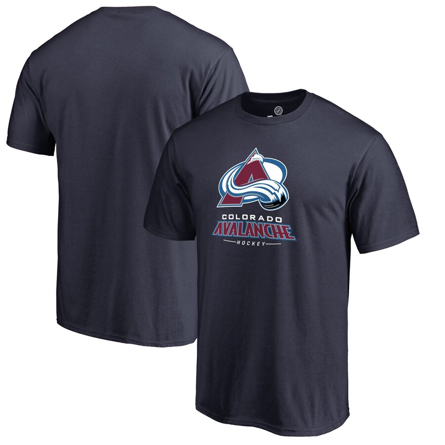 Men's Colorado Avalanche Navy Team Lockup T-Shirt
