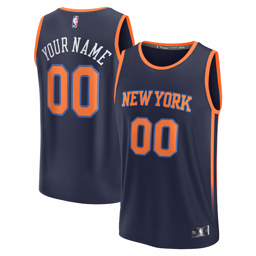 Men's New York Knicks  Fanatics Navy Fast Break Custom Jersey - Statement Edition