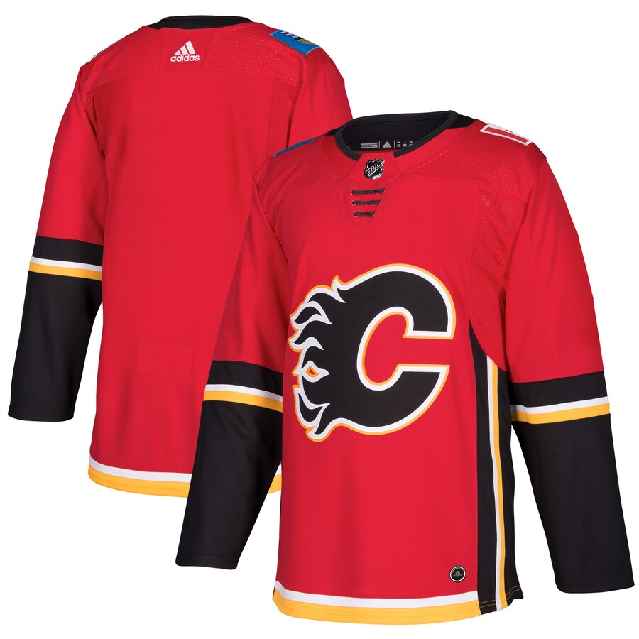 Men's Calgary Flames adidas Red Home Authentic Blank Jersey