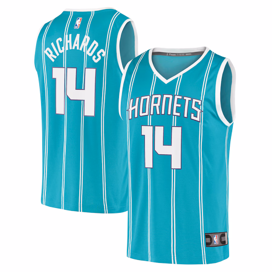 Youth Charlotte Hornets Nick Richards Fanatics Teal 2020/21 Fast Break Replica Jersey - Icon Edition