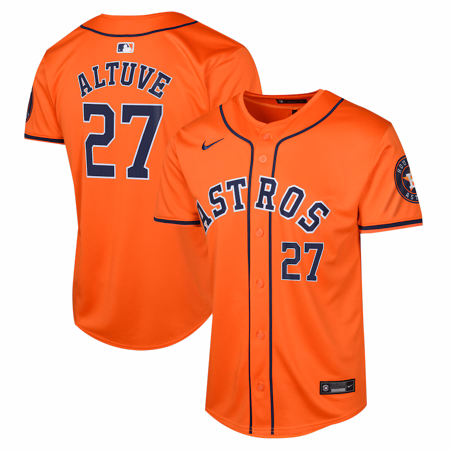 Youth Houston Astros Jose Altuve Nike Orange Alternate Limited Player Jersey