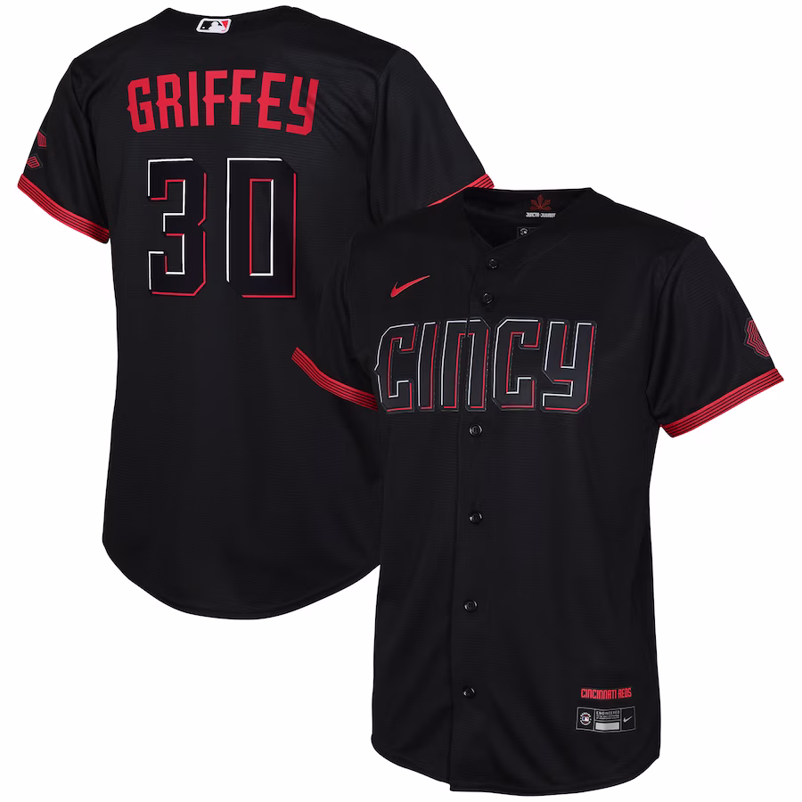 Toddler Cincinnati Reds Ken Griffey Jr. Nike Black City Connect Replica Player Jersey