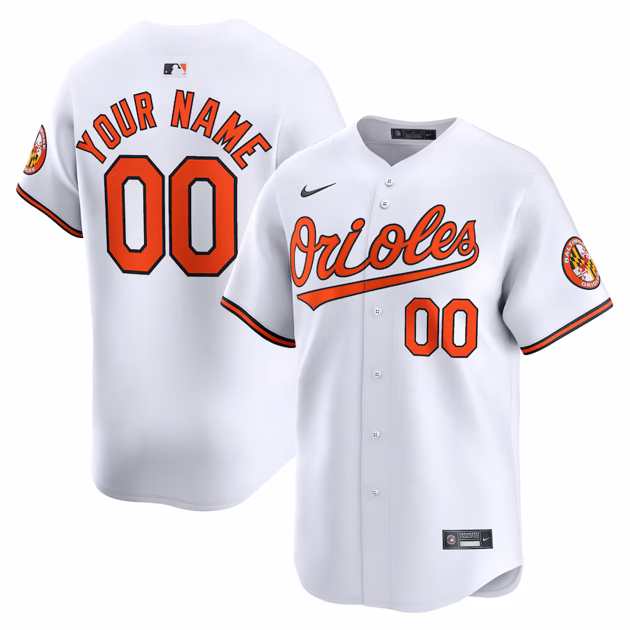 Youth Baltimore Orioles Nike White Home Limited Custom Jersey