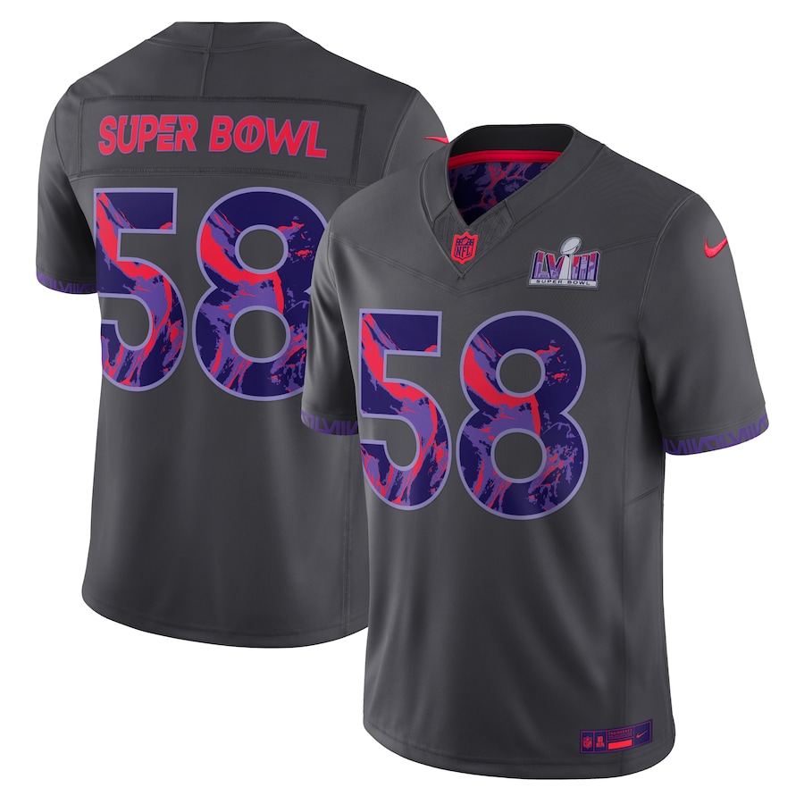 Men's Super Bowl LVIII Nike Anthracite Limited Jersey