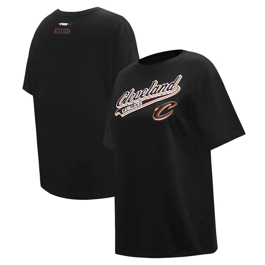 Women's Cleveland Cavaliers Pro Standard Black Script Boyfriend T-Shirt