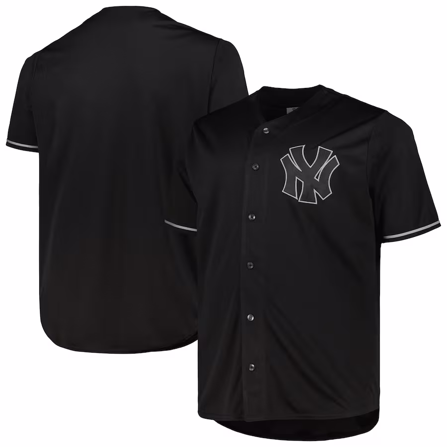 Men's New York Yankees Black/Gray Big & Tall Pop Fashion Jersey