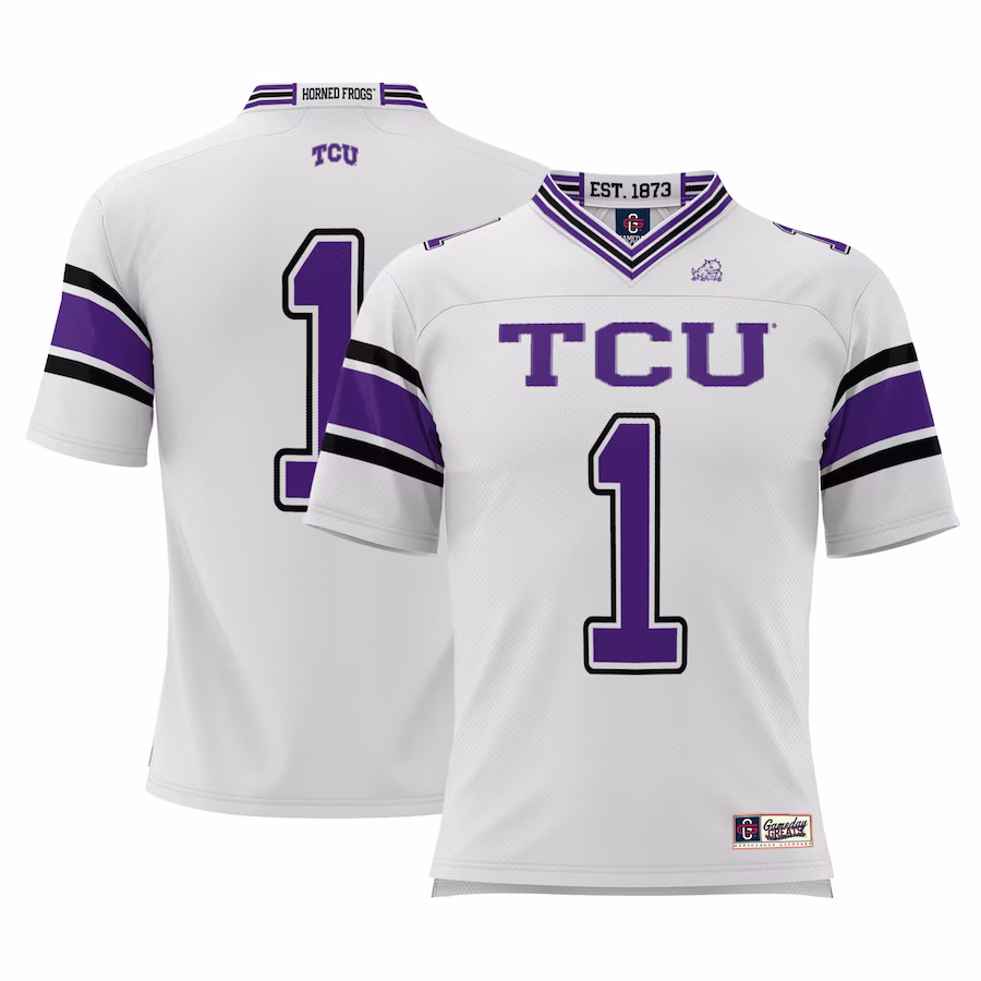 #1 TCU Horned Frogs GameDay Greats Youth Endzone Football Jersey - White