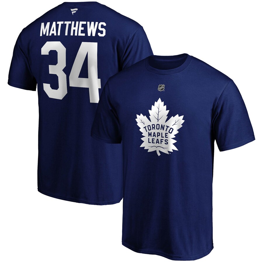 Men's Toronto Maple Leafs Auston Matthews Fanatics Blue Big & Tall Name & Number T-Shirt