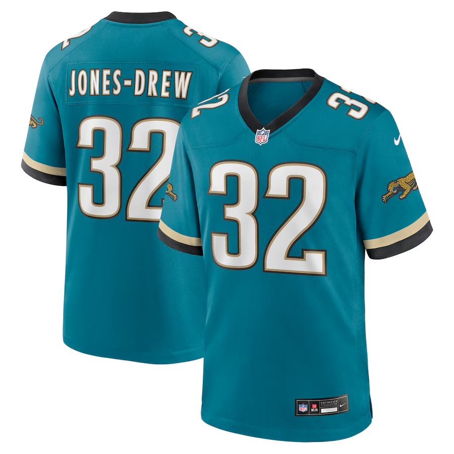 Men's Jacksonville Jaguars Maurice Jones-Drew Nike Teal Prowler Throwback Retired Player Game Jersey