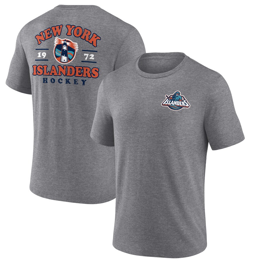 Men's New York Islanders Heather Gray Winger Tri-Blend T-Shirt