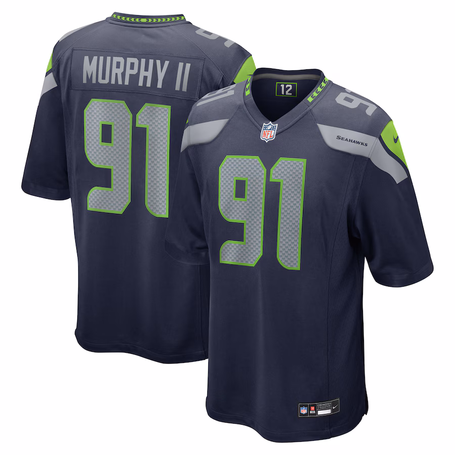 Men's Seattle Seahawks Byron Murphy II Nike College Navy Player Game Jersey