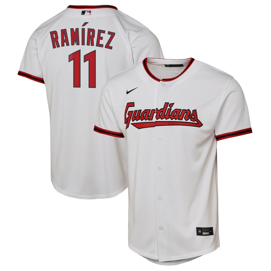 Youth Cleveland Guardians Jose Ramirez Nike White Home Replica 2.0 Player Jersey