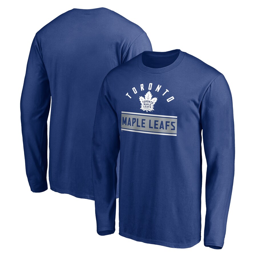 Men's Toronto Maple Leafs Blue Team Arch Knockout Long Sleeve T-Shirt