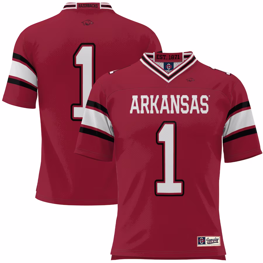#1 Arkansas Razorbacks GameDay Greats Youth Football Jersey - Cardinal