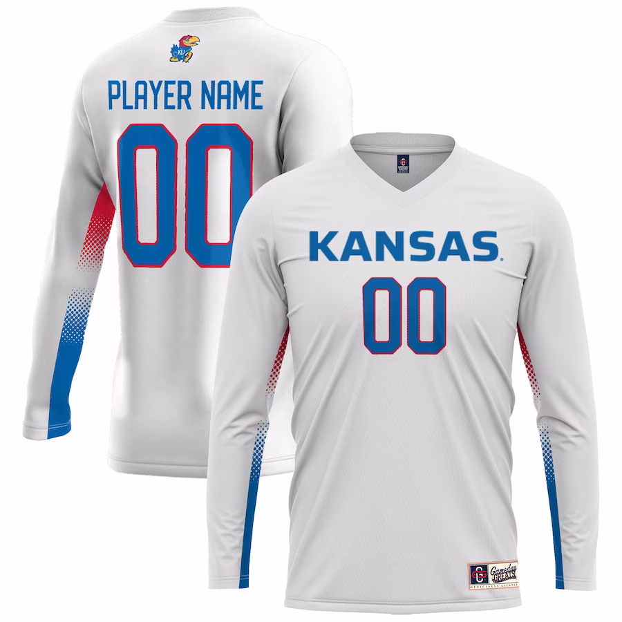 Kansas Jayhawks GameDay Greats Youth NIL Pick-A-Player Lightweight Women's Volleyball Jersey - White