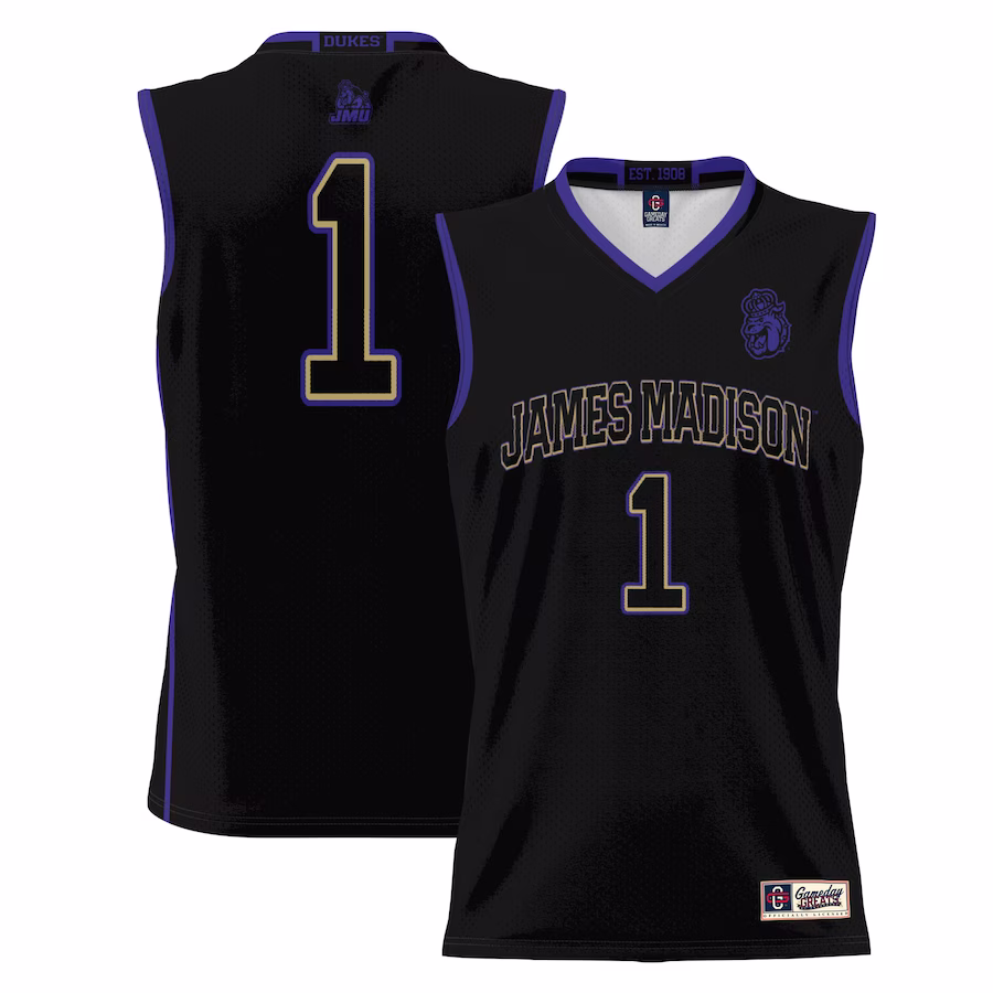 #1 James Madison Dukes GameDay Greats Youth Lightweight Basketball Jersey - Black