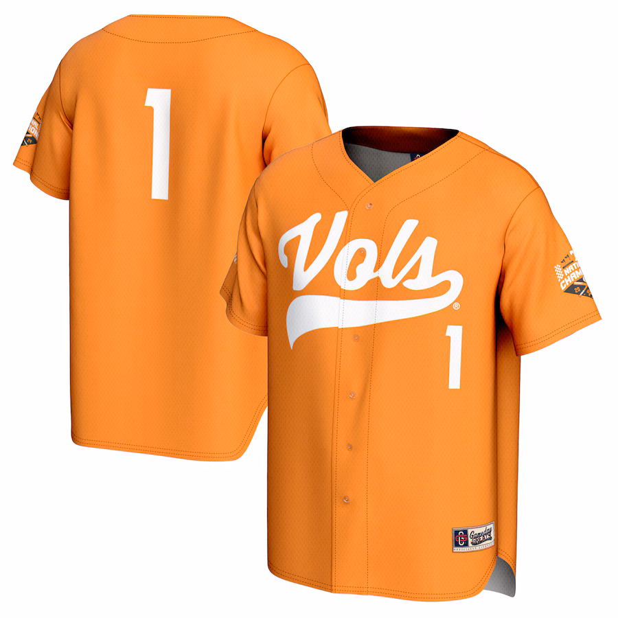 Youth GameDay Greats  Tennessee Orange Tennessee Volunteers 2024 NCAA Men’s Baseball College World Series Champions Commemorative Fashion Jersey
