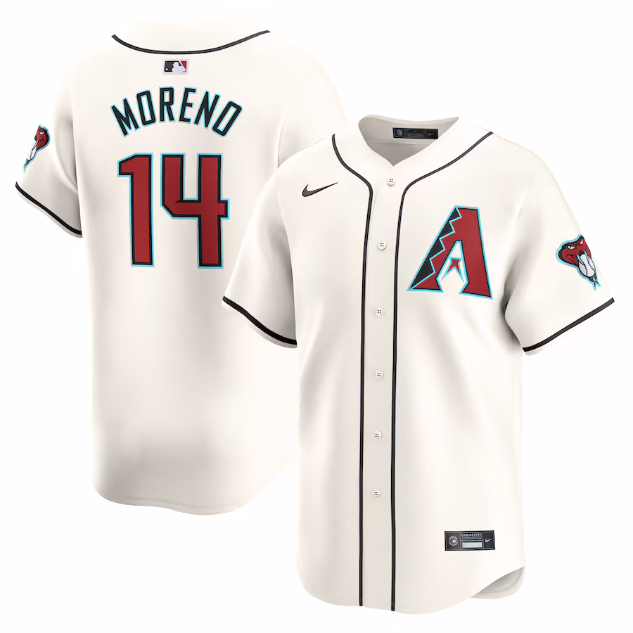 Men's Arizona Diamondbacks Gabriel Moreno Nike White Home Limited Player Jersey
