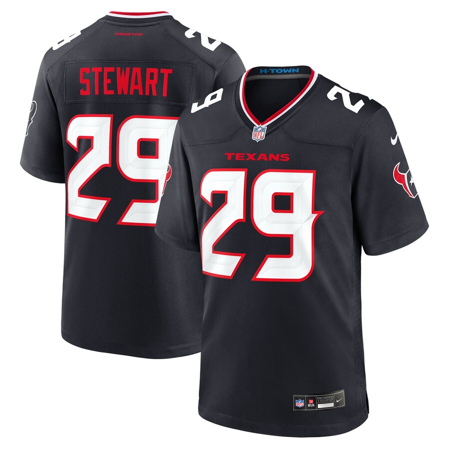 Men's Houston Texans M.J. Stewart Nike Navy Team Game Jersey