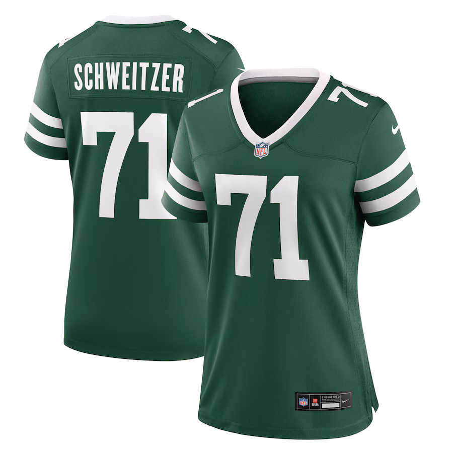 Women's New York Jets Wes Schweitzer Nike Legacy Green Team Game Jersey