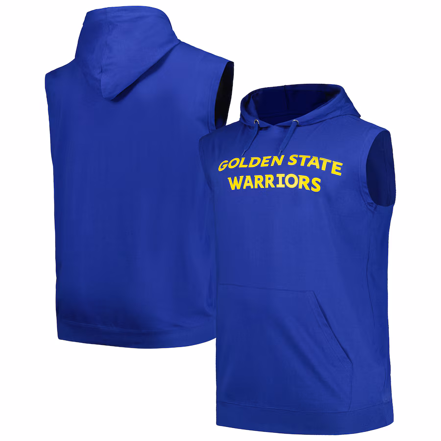 Men's Golden State Warriors Fanatics Royal Big & Tall Jersey Muscle Pullover Hoodie