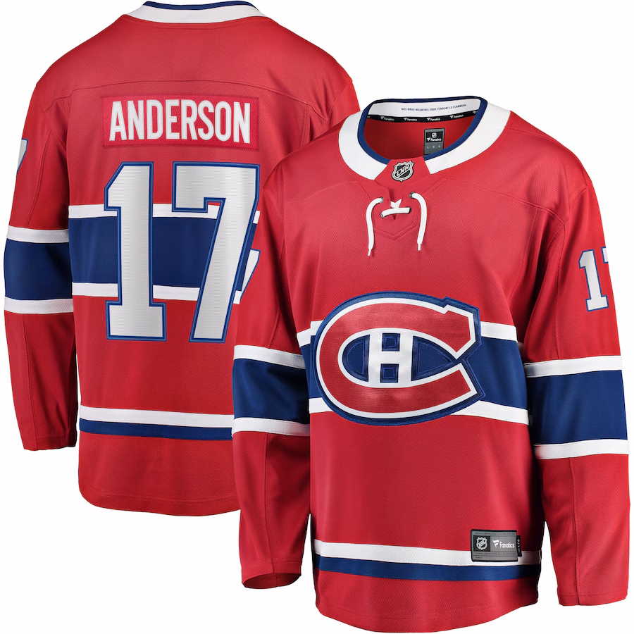 Men's Montreal Canadiens Josh Anderson Fanatics Red Breakaway Player Jersey