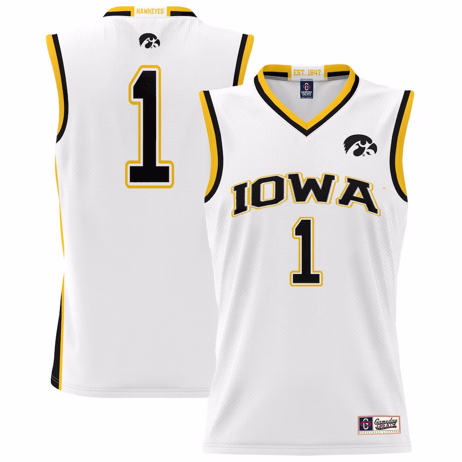 #1 Iowa Hawkeyes GameDay Greats Unisex Lightweight Basketball Jersey - White