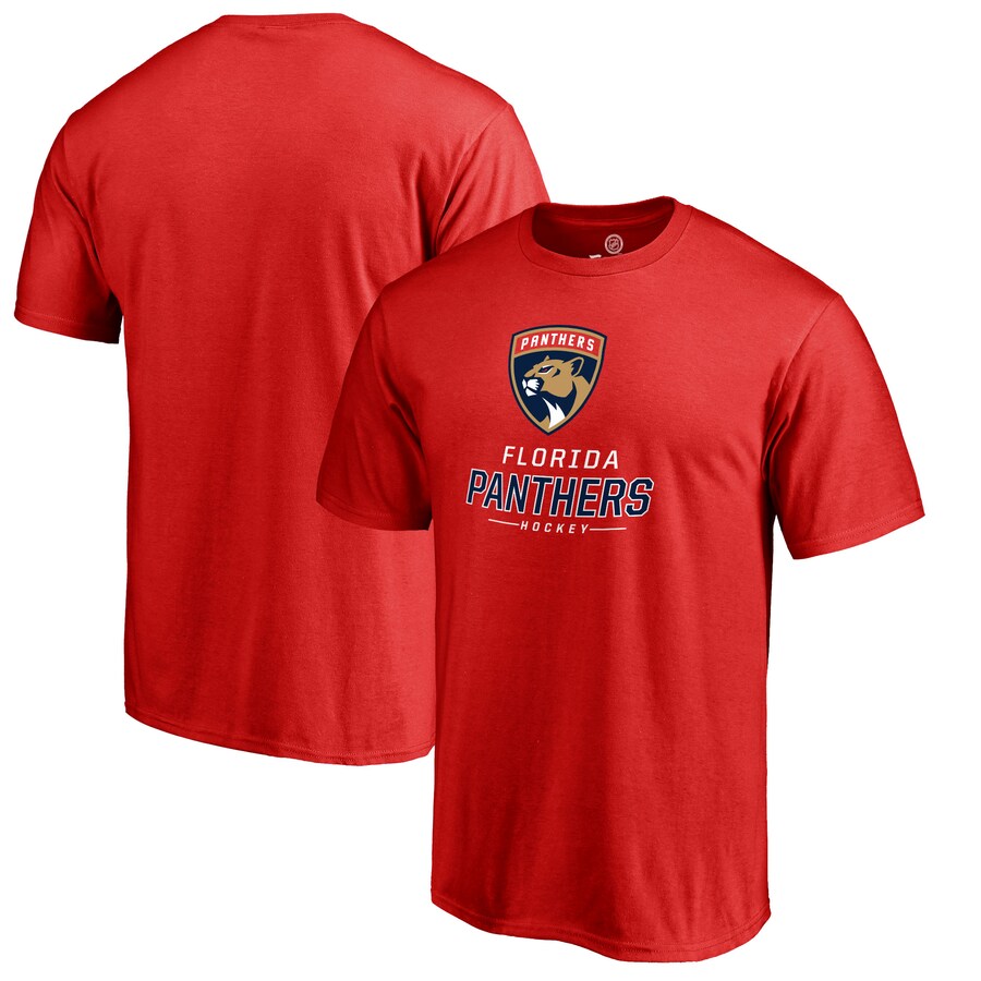 Men's Florida Panthers Red Team Lockup T-Shirt