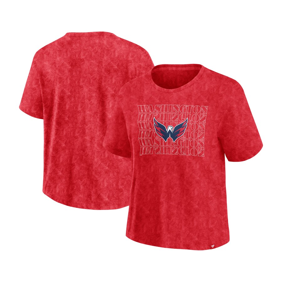 Women's Washington Capitals Fanatics Red Faded Wash T-Shirt