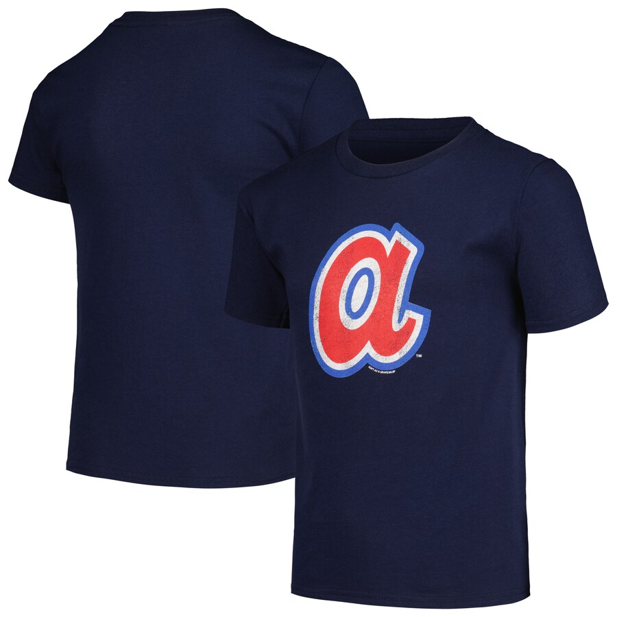 Youth Atlanta Braves Soft as a Grape Navy Cooperstown Collection T-Shirt