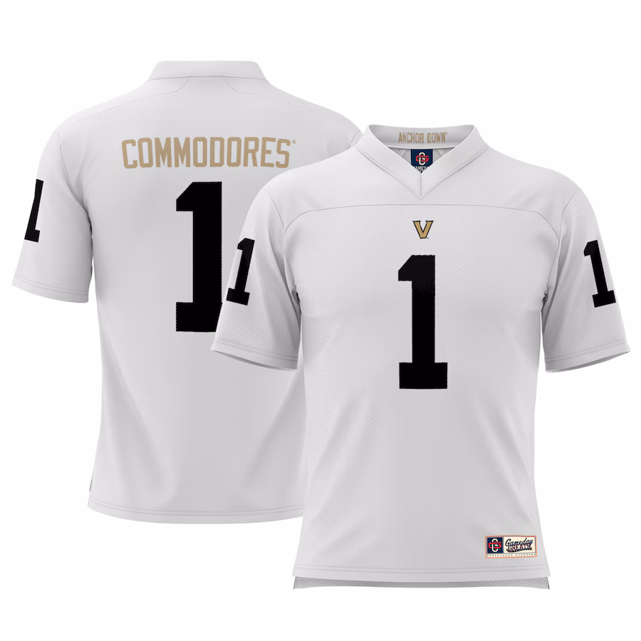 Youth GameDay Greats #1  White Vanderbilt Commodores Football Jersey