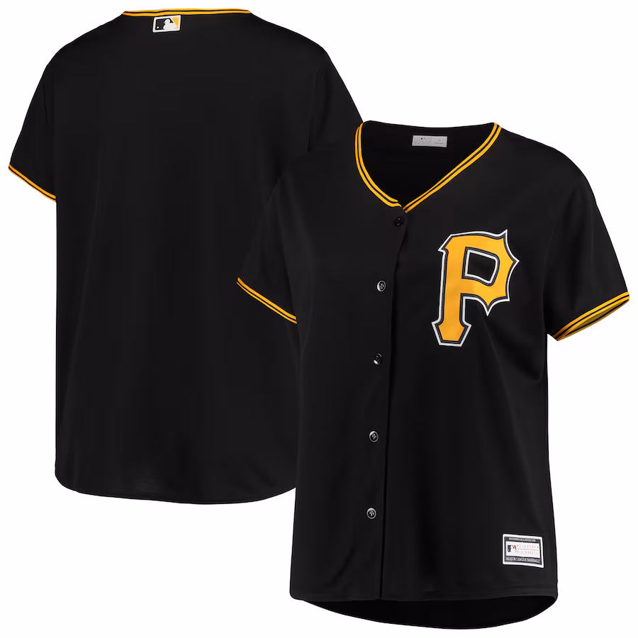 Women's Pittsburgh Pirates Black Plus Size Alternate Replica Team Jersey