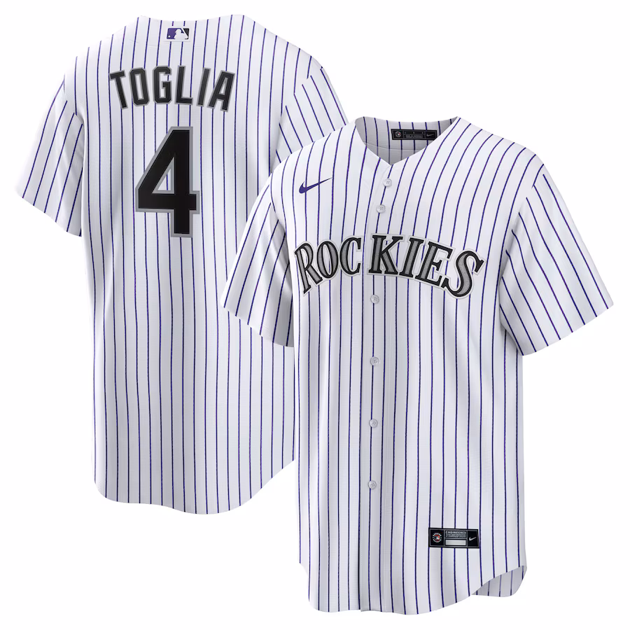 Men's Colorado Rockies Michael Toglia Nike White Home Replica Jersey