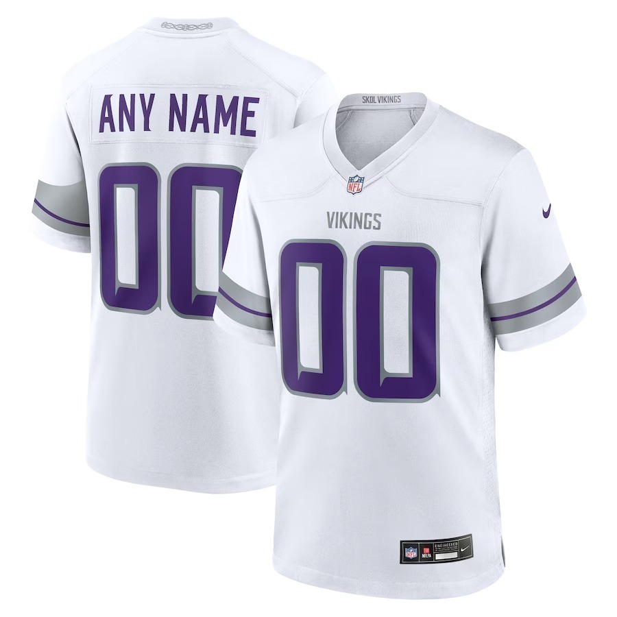Men's Minnesota Vikings Nike White Alternate Custom Game Jersey