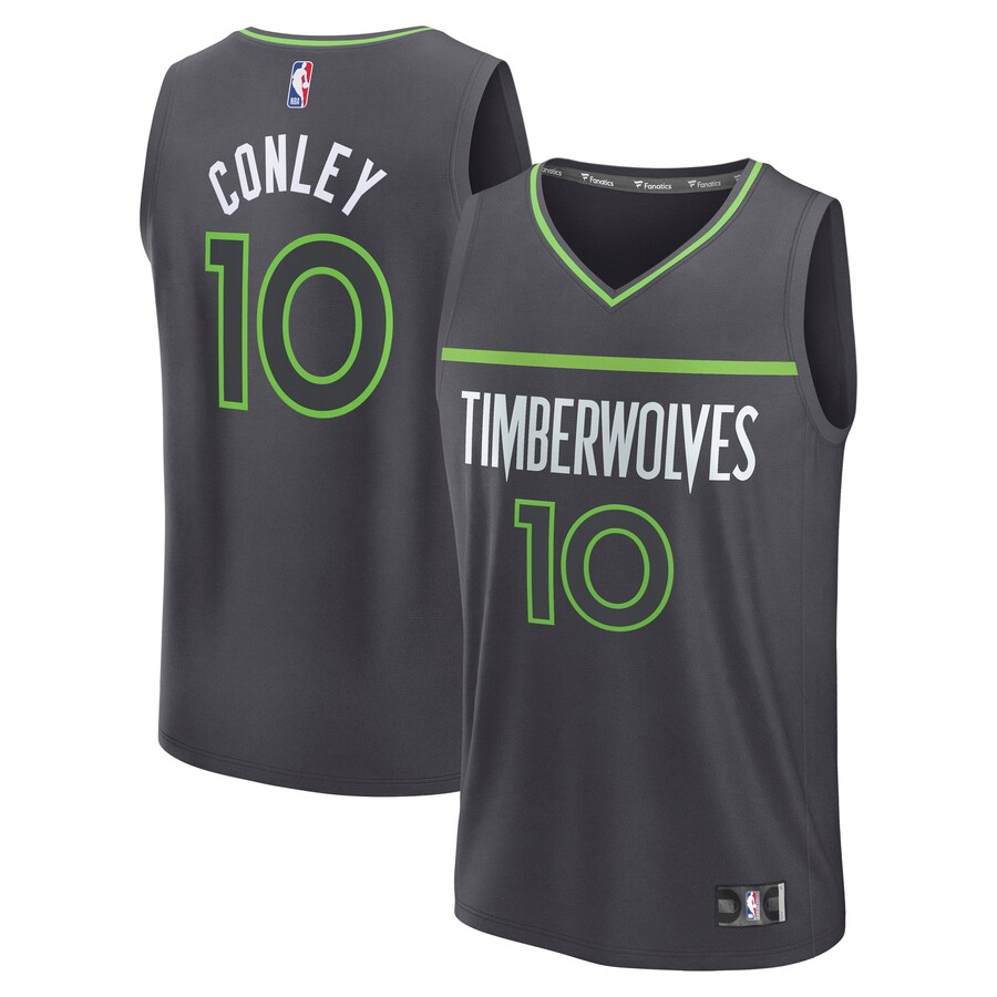 Men's Minnesota Timberwolves Mike Conley Fanatics Charcoal Fast Break Replica Player Jersey - Statement Edition