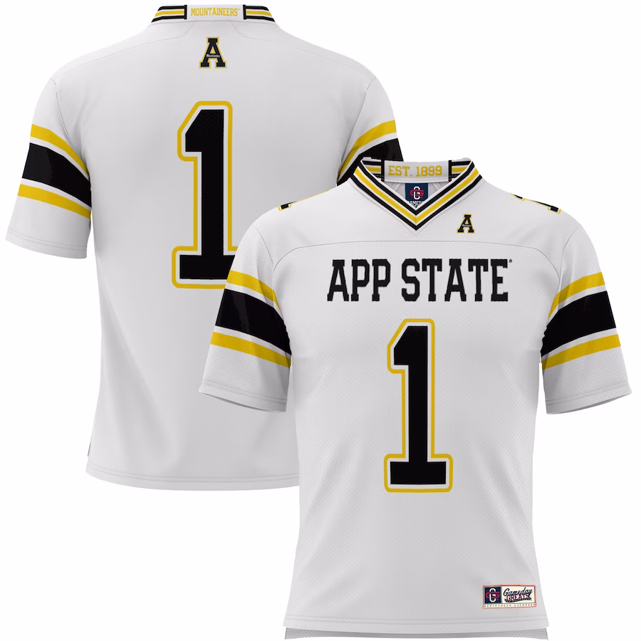 #1 Appalachian State Mountaineers GameDay Greats Endzone Football Jersey - White