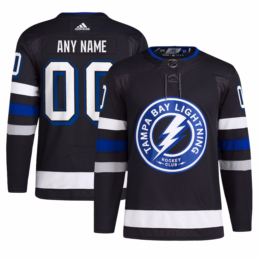 Men's Tampa Bay Lightning adidas Black Alternate Primegreen Authentic Custom Jersey