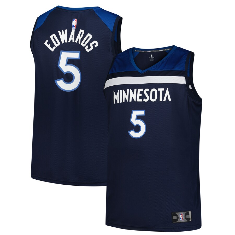 Men's Minnesota Timberwolves Anthony Edwards Fanatics Navy Big & Tall Fast Break Jersey - Icon Edition