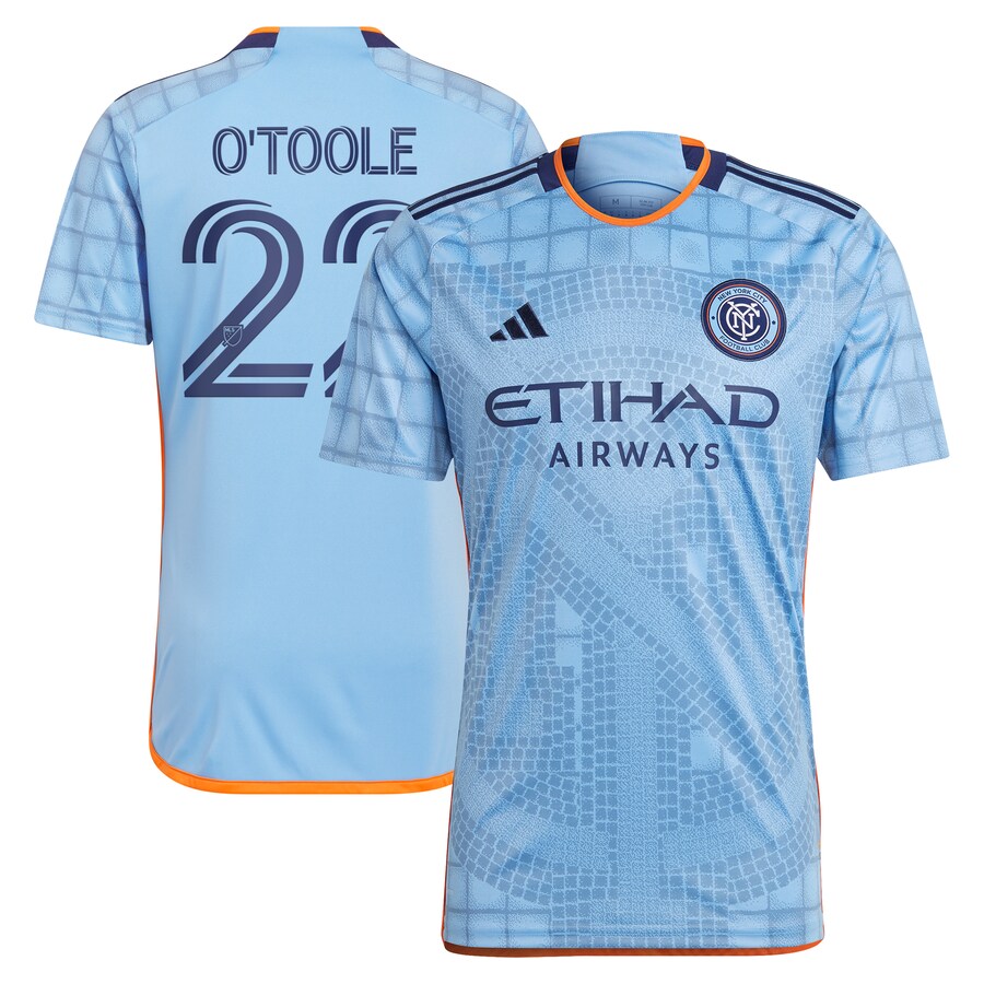 Men's New York City FC Kevin O'Toole adidas Light Blue 2024 The Interboro Kit Replica Player Jersey
