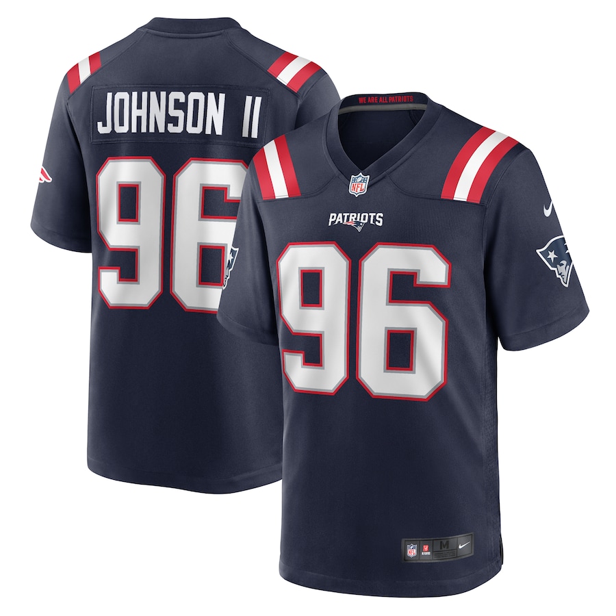 Men's New England Patriots Eric Johnson II Nike Navy Game Jersey