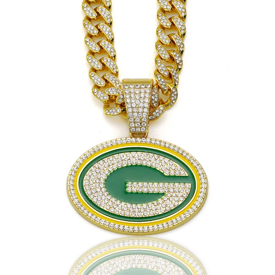 Green Bay Packers Football Necklace for Fans