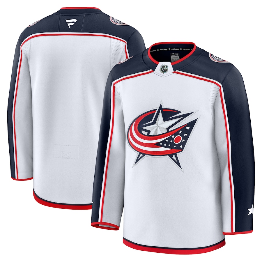 Men's Columbus Blue Jackets Fanatics White Away Premium Jersey