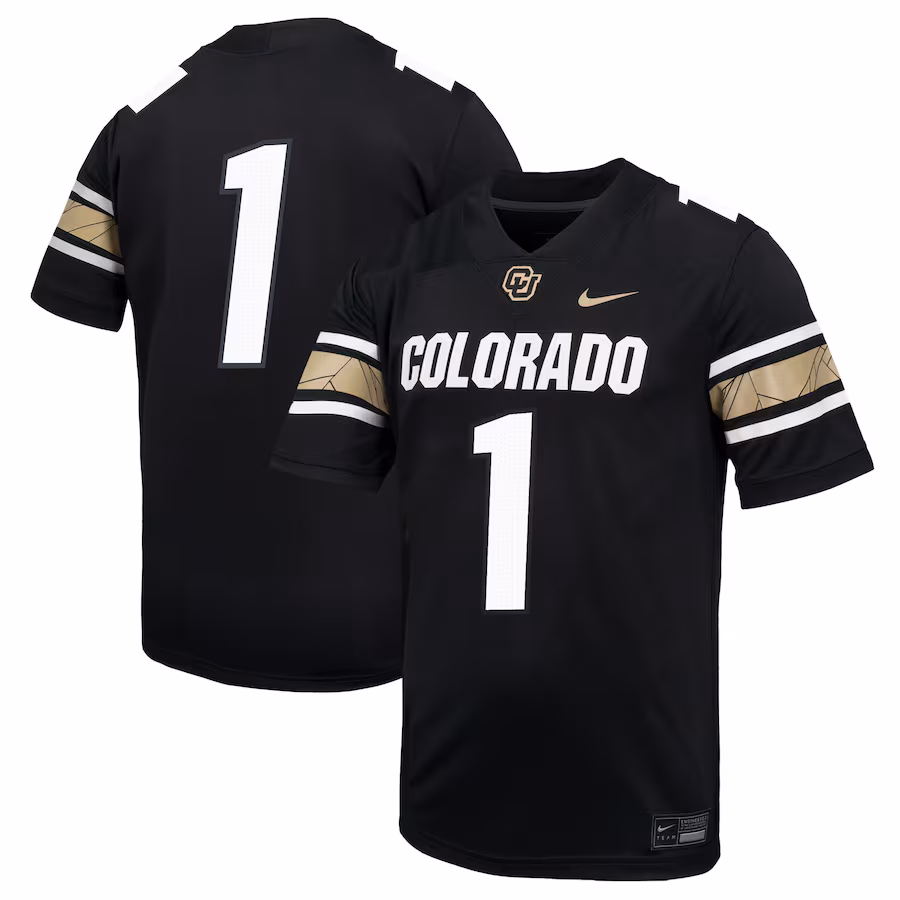 Men's Nike #1 Black Colorado Buffaloes Throwback Game Jersey